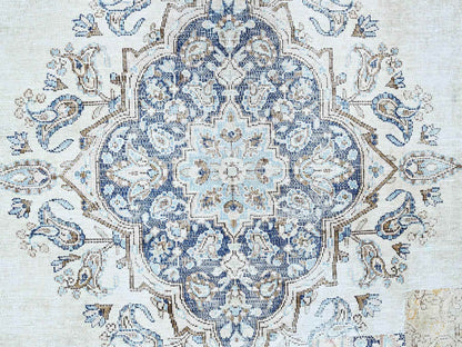Kerman Vintage hand-knotted wool rug in Blue, 7'2" x 10'1", SKU O0250