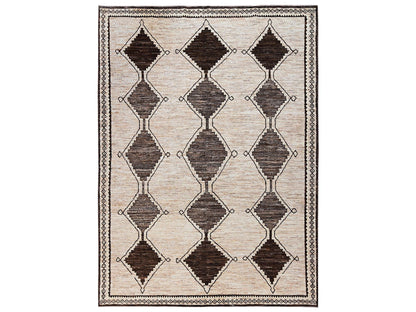 Brown 10'4" x 14'2" Tribal & Geometric Hand knotted Wool Rug - Sku: O02515