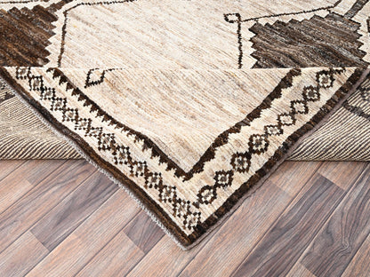 Brown 10'4" x 14'2" Tribal & Geometric Hand knotted Wool Rug - Sku: O02515