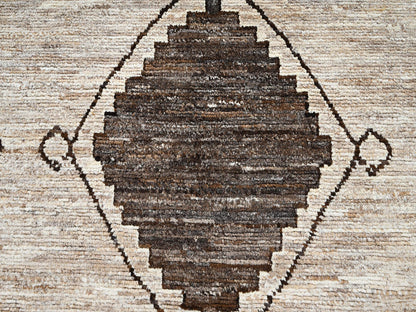 Brown 10'4" x 14'2" Tribal & Geometric Hand knotted Wool Rug - Sku: O02515