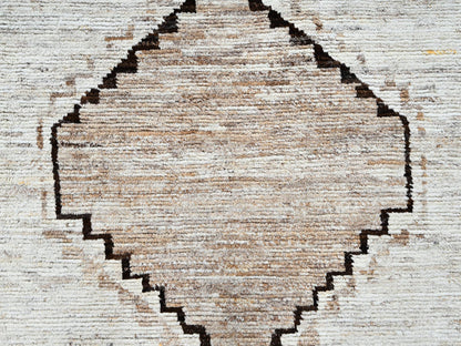 Tribal & Geometric hand-knotted wool rug in Ivory, 8'4" x 10'1" — SKU O02516 (view 9)