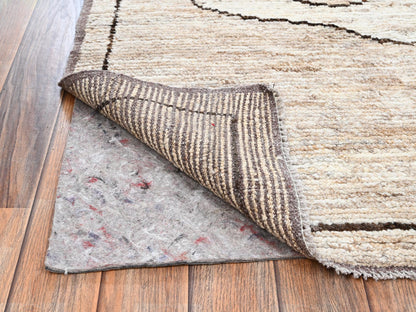 Brown 5'2" x 7'0" Tribal & Geometric Hand knotted Wool Rug - Sku: O02518