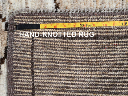 Brown 5'2" x 7'0" Tribal & Geometric Hand knotted Wool Rug - Sku: O02518