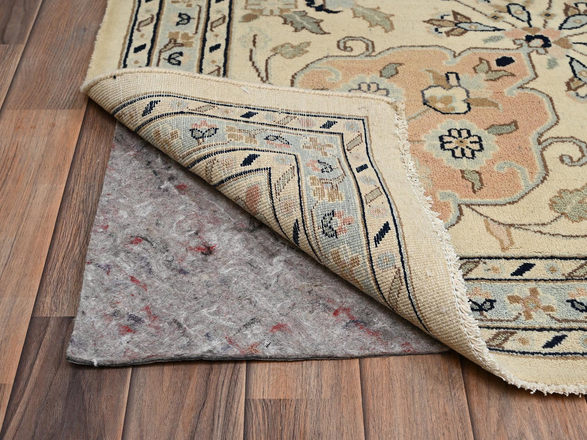 Tabriz Vintage hand-knotted wool rug in Ivory, 11'11" x 17'5" — SKU O02528 (view 5)