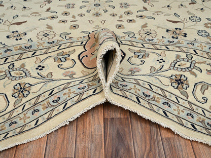 Tabriz Vintage hand-knotted wool rug in Ivory, 11'11" x 17'5" — SKU O02528 (view 6)
