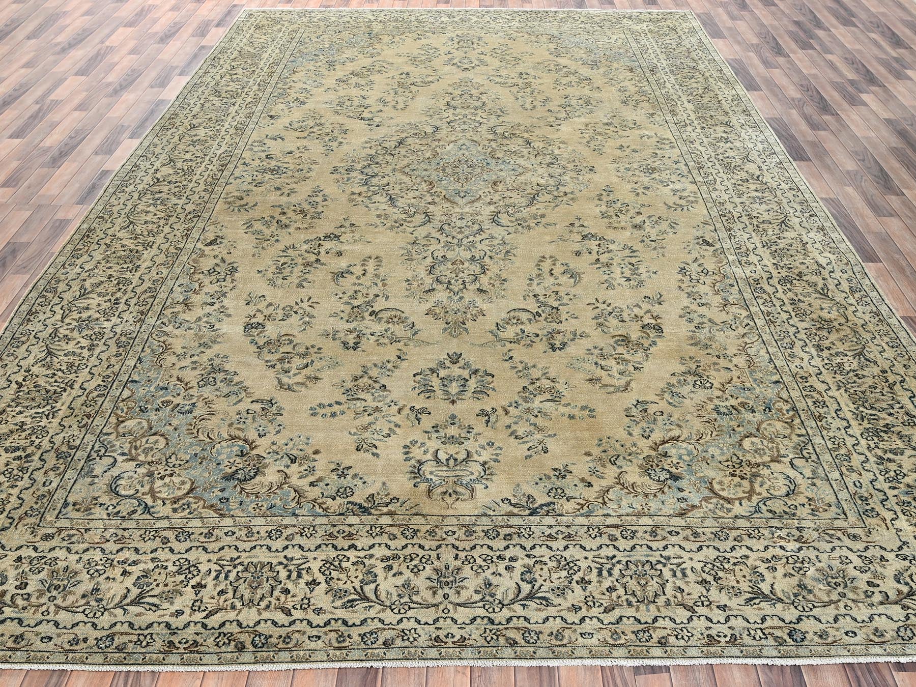 Brown 10'0" x 18'5" Vintage Hand knotted Wool Rug - Sku: O02531