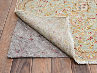 Kerman Vintage hand-knotted wool rug in Ivory & Light Green, 12'3" x 21'1" — SKU O02532 (view 5)