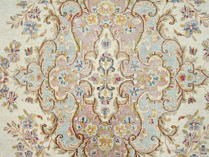 Kerman Vintage hand-knotted wool rug in Ivory & Light Green, 12'3" x 21'1" — SKU O02532 (view 9)