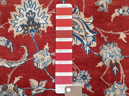 Nain Vintage hand-knotted wool/silk rug in Red & Ivory, 13'5" x 19'4" — SKU O02533 (view 8)