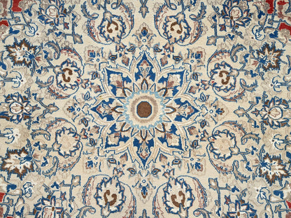 Nain Vintage hand-knotted wool/silk rug in Red & Ivory, 13'5" x 19'4" — SKU O02533 (view 9)