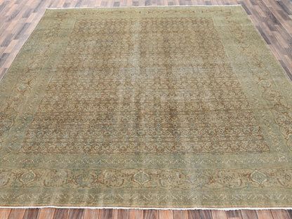 Tabriz Antique hand-knotted wool rug in Brown, 9'9" x 12'9" — SKU O02534 (view 2)