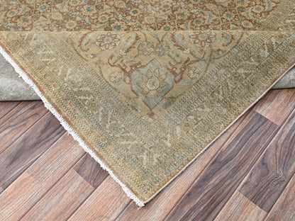 Brown 9'9" x 12'9" Antique Hand knotted Wool Rug - Sku: O02534