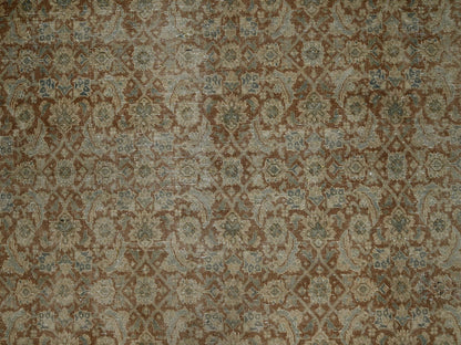 Brown 9'9" x 12'9" Antique Hand knotted Wool Rug - Sku: O02534