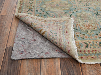 Kerman Vintage hand-knotted wool rug in Ivory & Light Green, 9'3" x 11'9" — SKU O02535 (view 5)