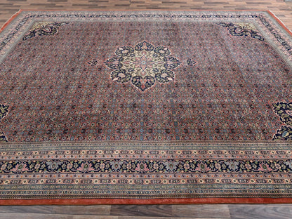 Brown 11'9" x 18'0" Vintage Hand knotted Wool Rug - Sku: O02536