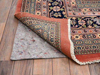 Vintage hand-knotted wool rug in Brown & Midnight Blue, 11'9" x 18' — SKU O02536 (view 5)