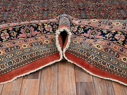Vintage hand-knotted wool rug in Brown & Midnight Blue, 11'9" x 18' — SKU O02536 (view 6)
