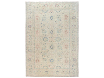 Sultanabad Vintage hand-knotted wool rug in Ivory, 13'5" x 19'3" — SKU O02537