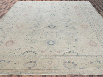 Sultanabad Vintage hand-knotted wool rug in Ivory, 13'5" x 19'3" — SKU O02537 (view 2)