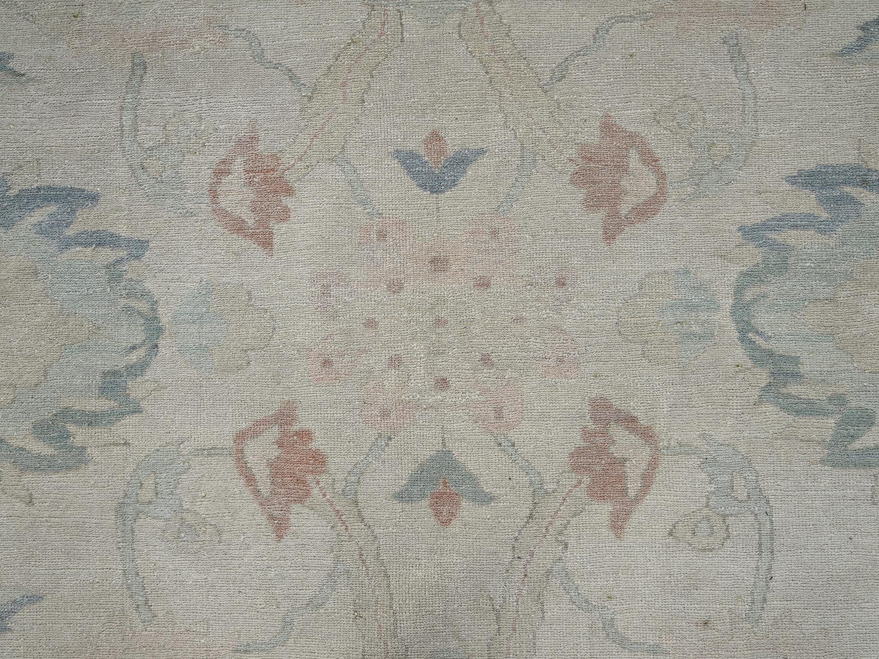 Sultanabad Vintage hand-knotted wool rug in Ivory, 13'5" x 19'3" — SKU O02537 (view 9)