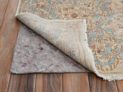 Ivory 8'7" x 11'10" Vintage Hand knotted Wool Rug - Sku: O02539