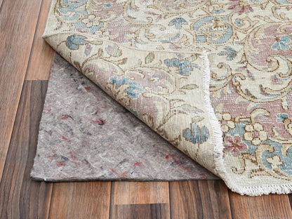 Kerman Vintage hand-knotted wool rug in Ivory & Light Blue, 9'11" x 13'9" — SKU O02540 (view 5)