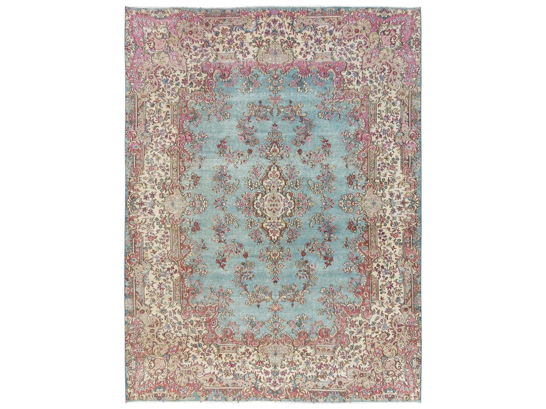 Blue 7'11" x 10'7" Vintage Hand knotted Wool Rug - Sku: O02541