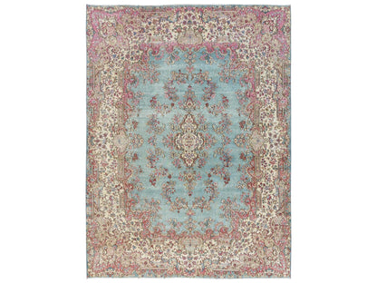 Blue 7'11" x 10'7" Vintage Hand knotted Wool Rug - Sku: O02541