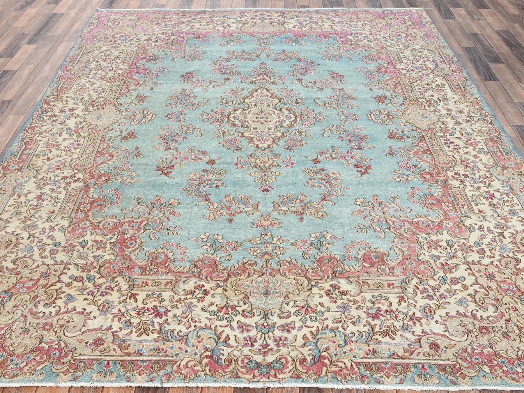 Blue 7'11" x 10'7" Vintage Hand knotted Wool Rug - Sku: O02541