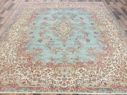 Blue 7'11" x 10'7" Vintage Hand knotted Wool Rug - Sku: O02541