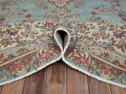 Blue 7'11" x 10'7" Vintage Hand knotted Wool Rug - Sku: O02541