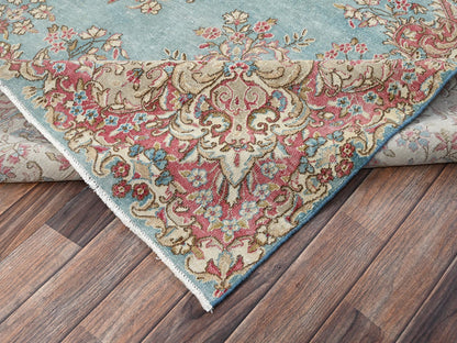Blue 7'11" x 10'7" Vintage Hand knotted Wool Rug - Sku: O02541