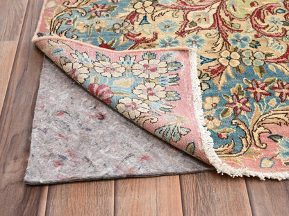 Kerman Vintage hand-knotted wool rug in Pink & Green, 12'4" x 18'4" — SKU O02544 (view 5)