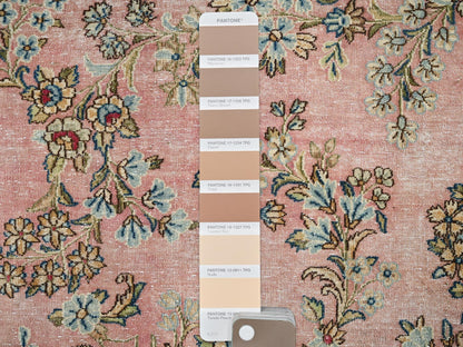 Kerman Vintage hand-knotted wool rug in Pink & Green, 12'4" x 18'4" — SKU O02544 (view 8)