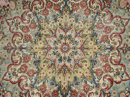 Kerman Vintage hand-knotted wool rug in Pink & Green, 12'4" x 18'4" — SKU O02544 (view 9)