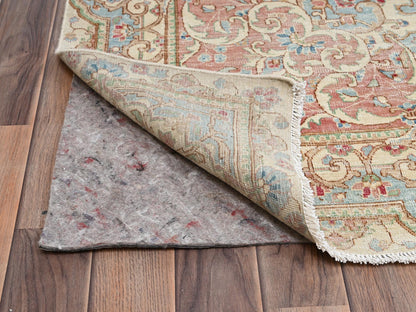 Kerman Vintage hand-knotted wool rug in Ivory & Light Blue, 11'8" x 19'5" — SKU O02545 (view 5)