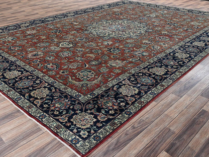 Brown 10'10" x 15'4" Vintage Hand knotted Wool Rug - Sku: O02547