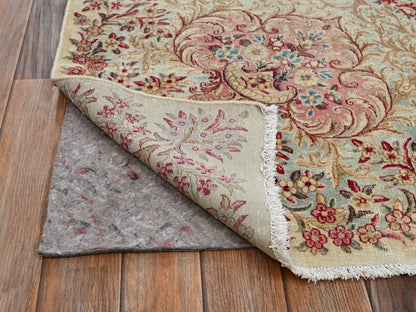 Kerman Vintage hand-knotted wool rug in Ivory & Light Green, 8'5" x 14'5" — SKU O02548 (view 5)