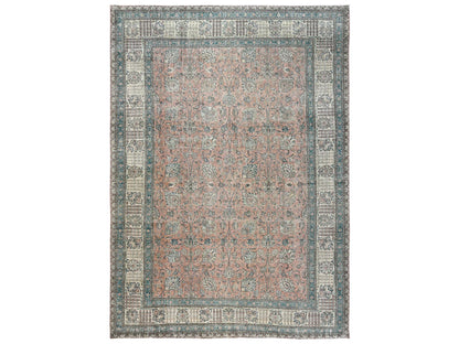 Tabriz Antique hand-knotted wool rug in Pink & Ivory, 11'5" x 16' — SKU O02552