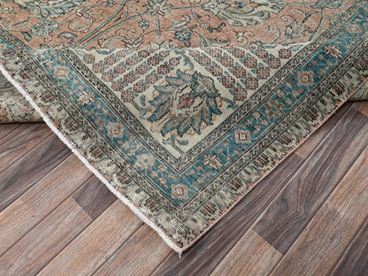 Tabriz Antique hand-knotted wool rug in Pink & Ivory, 11'5" x 16' — SKU O02552 (view 7)