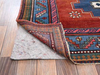 Red 4'9" x 8'3" Antique Hand knotted Wool Rug - Sku: O02555