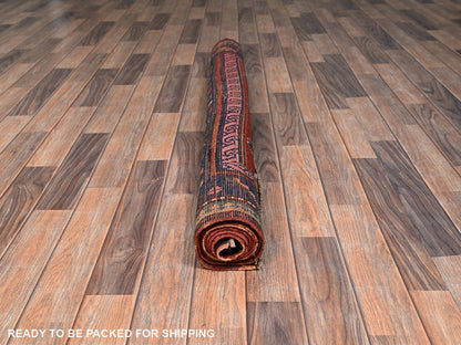 Red 4'9" x 8'3" Antique Hand knotted Wool Rug - Sku: O02555