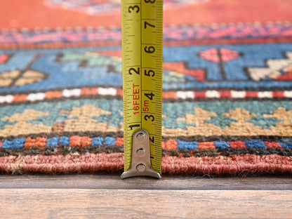 Red 4'9" x 8'3" Antique Hand knotted Wool Rug - Sku: O02555