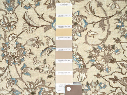 Nain Vintage hand-knotted wool/silk rug in Ivory, 9'7" x 13'3" — SKU O02556 (view 8)