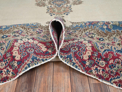 Kerman Vintage hand-knotted wool rug in Ivory & Red, 10'2" x 15'10" — SKU O02557 (view 6)