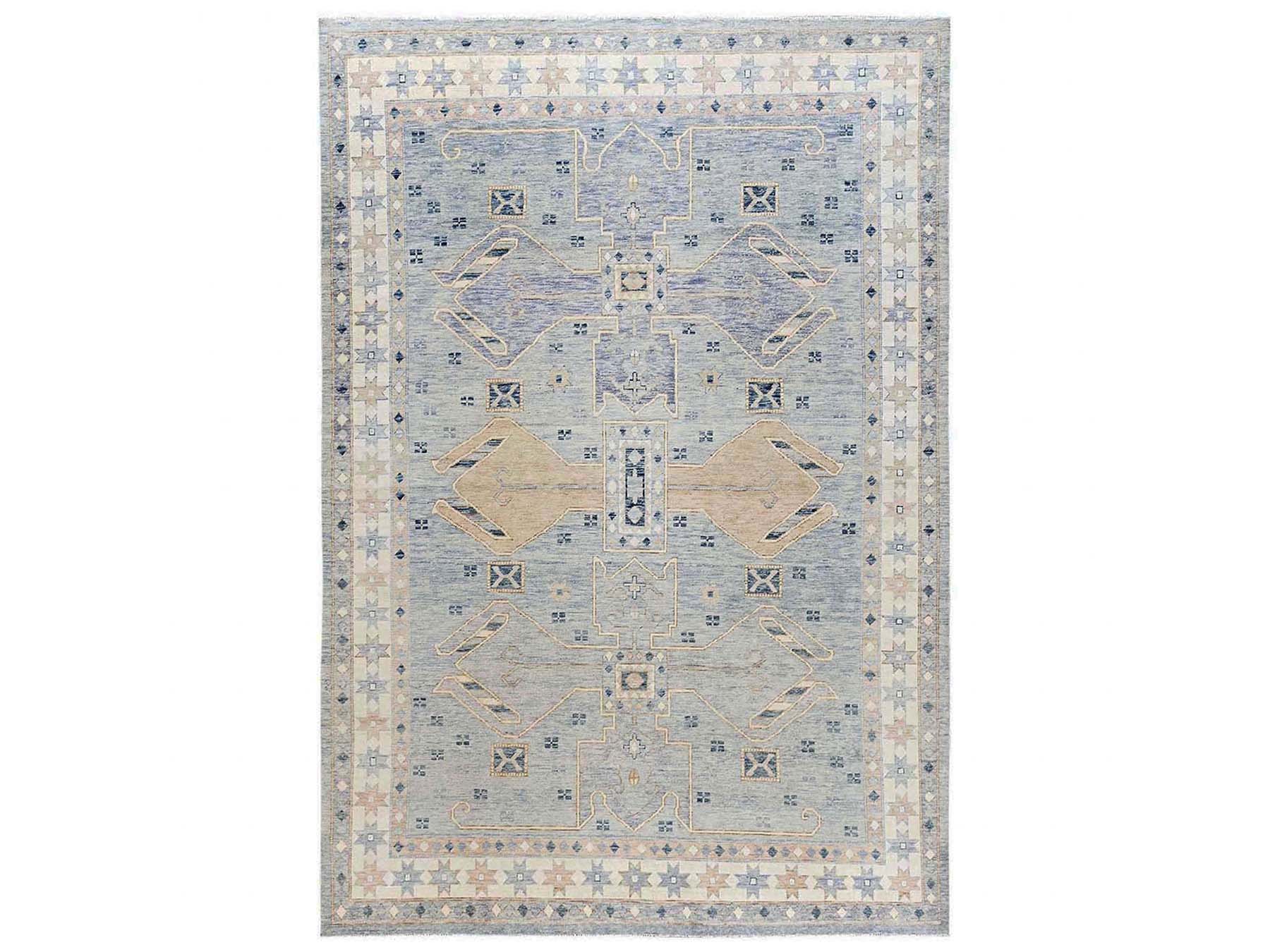 Grey 9'11" x 14'1" Oushak And Peshawar Hand knotted Wool Rug - Sku: O02560