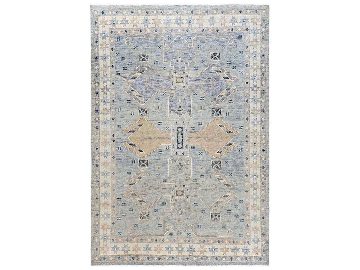 Oushak hand-knotted wool rug in Gray & Ivory, 9'11" x 14'1" — SKU O02560