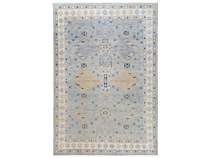Oushak hand-knotted wool rug in Gray & Ivory, 9'11" x 14'1" — SKU O02560