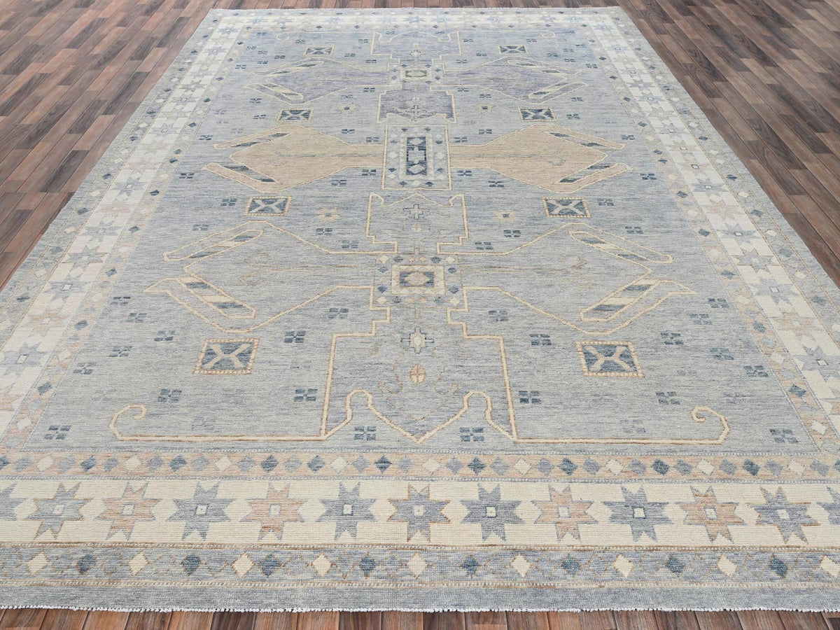 Oushak hand-knotted wool rug in Gray & Ivory, 9'11" x 14'1" — SKU O02560 (view 2)