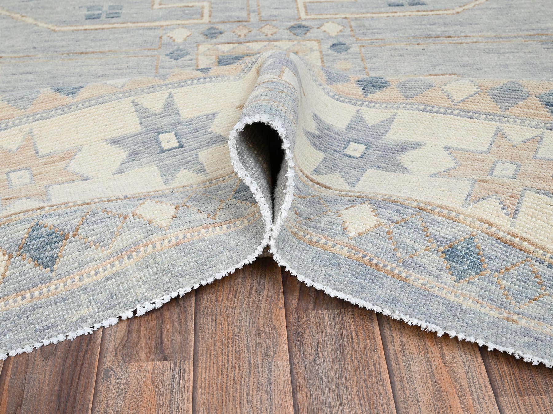 Oushak hand-knotted wool rug in Gray & Ivory, 9'11" x 14'1" — SKU O02560 (view 6)